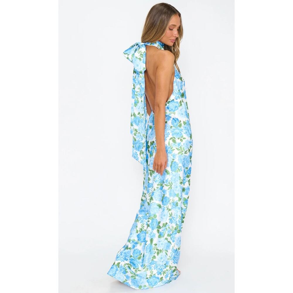 Show Me Your MuMu Lisa Maxi Dress Cottage Floral Blue Size Small - Picture 2 of 9